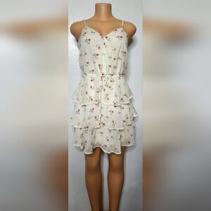 Trixxi Floral White Baby Doll Dress Or Summer top Sz Lg